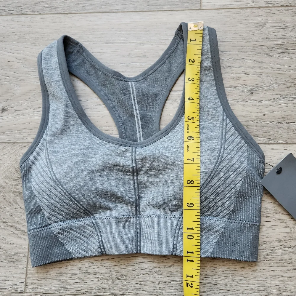 New Balance Heather Gray Racerback Sports Bra Womens Small Nwt
